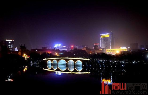 眉山醉月桥封闭施工