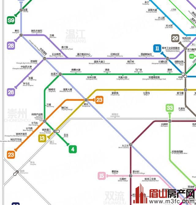 温江,崇州,双流市域铁路规划