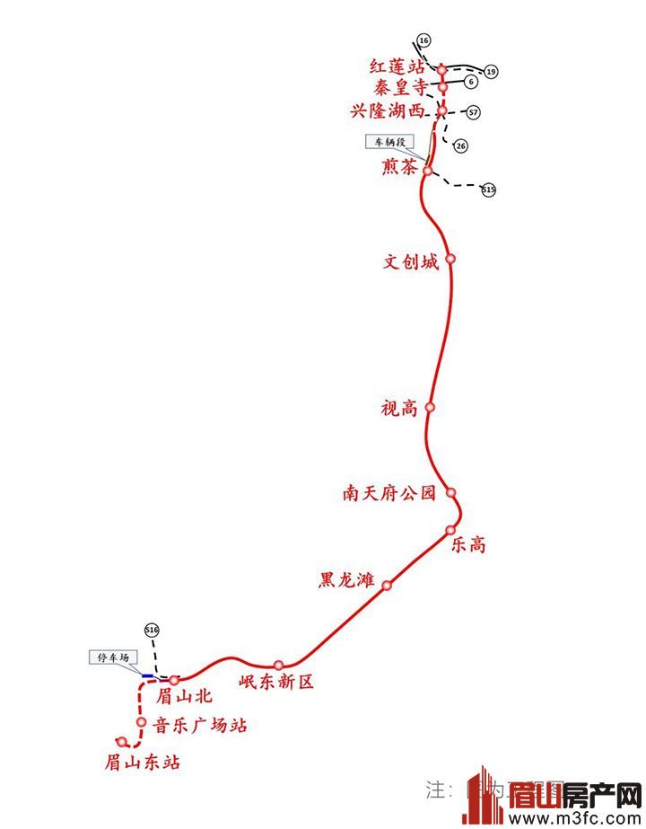 市域(郊)铁路成都至眉山线工程线路图(图源:眉山发布)